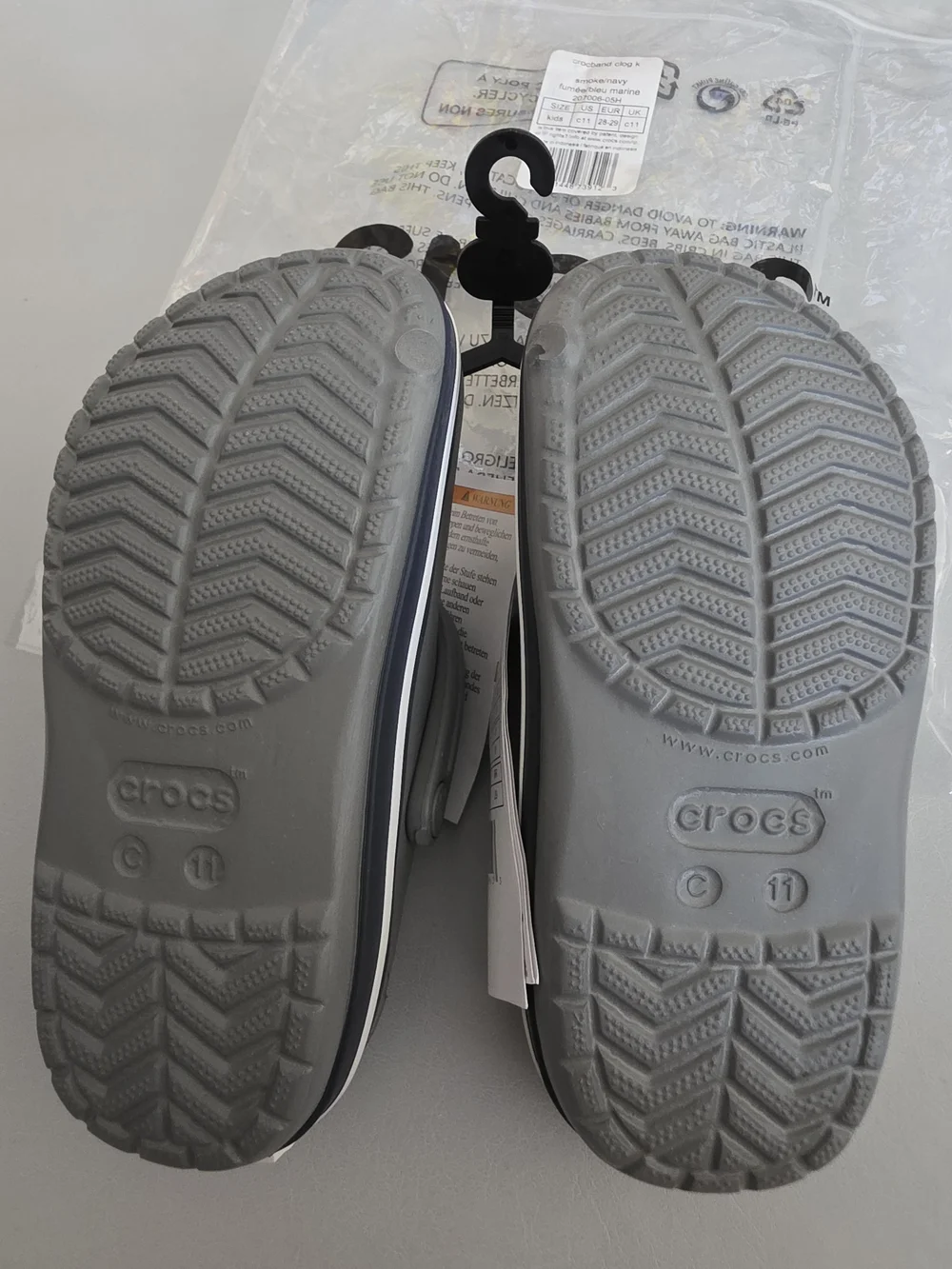 NWT CROCS Toddler Crocband Clog - Smoke / Navy - Size: C11